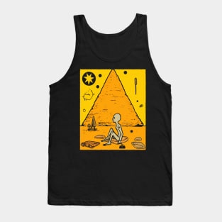 Ancient Egyptian Alien Pyramid Illustration - Extraterrestrial Art Tank Top